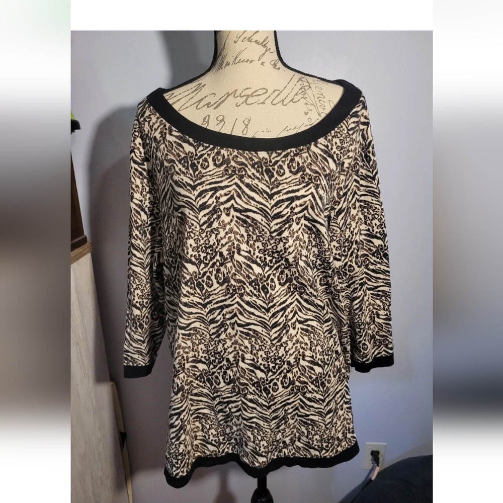 ❤️5 For 25😍 Kim Rogers Woman Animal Leopard Print Plus Size 3x Blouse